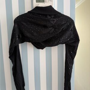 Vintage Y2K Black Beaded Sequin Shrug